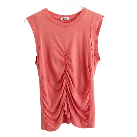 LAmade Tank Top Naomi Shirred Front Orange Small - Picture 5 of 14